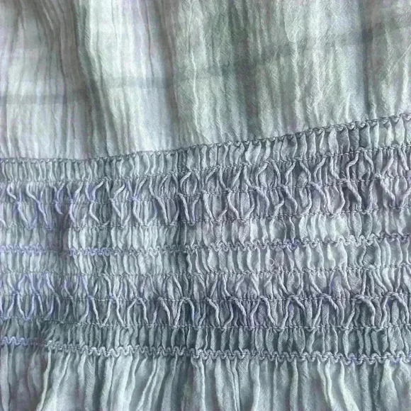 Free People Gauzy Sleeveless Dress Size Small Light Purple Green Plaid Casual - Picture 10 of 10